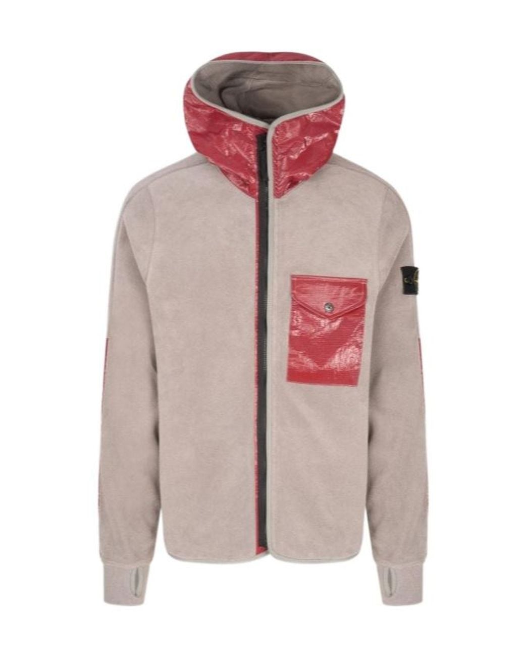 Stone Island Pink Zip-Up Hoodie for men