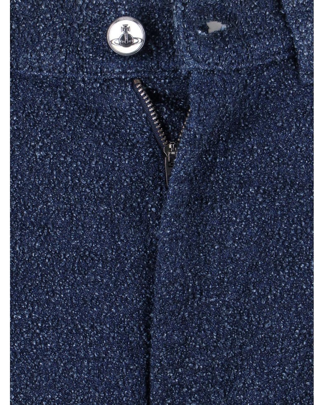 Vivienne Westwood Blue Logo Patch Trousers for men