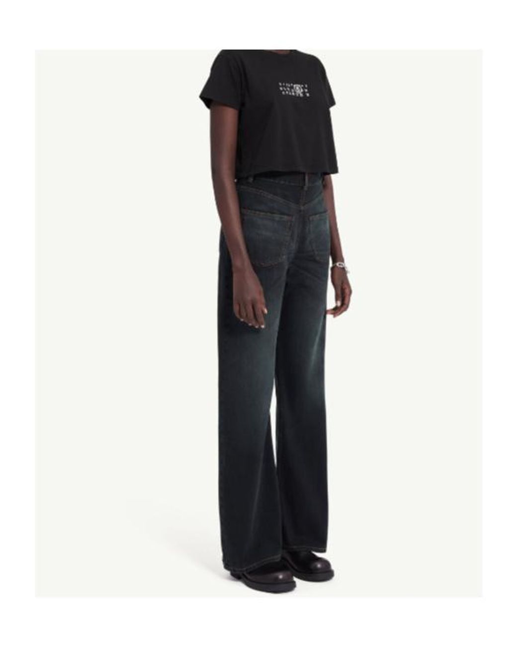 MM6 by Maison Margiela Black Wide-Leg Jeans