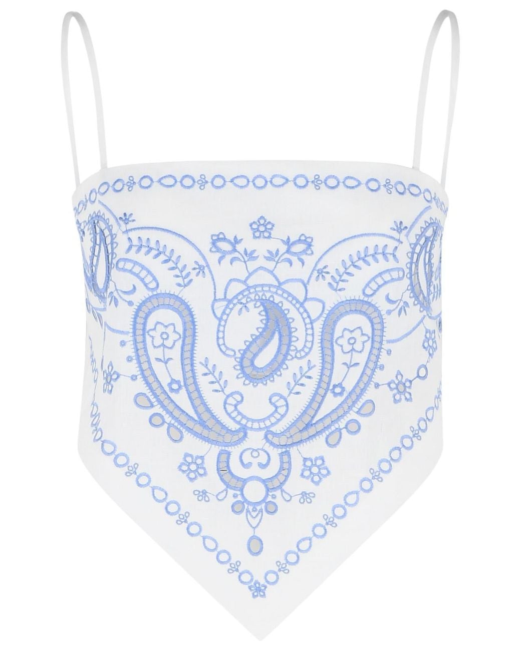 Self-Portrait Blue Embroidered Top