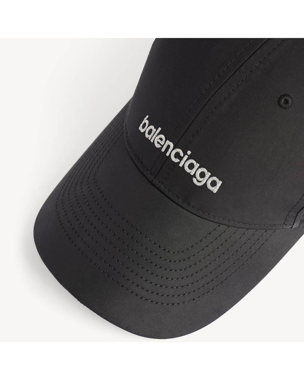 Balenciaga Black Logo Embroidered Baseball Cap for men