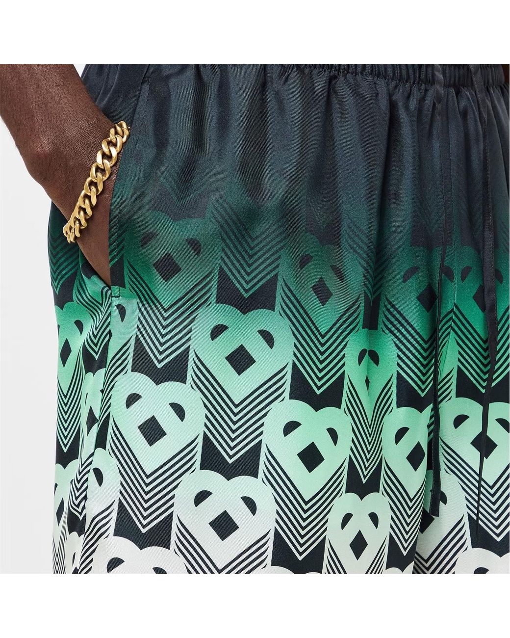 Casablanca Green Elastic Waist Shorts for men