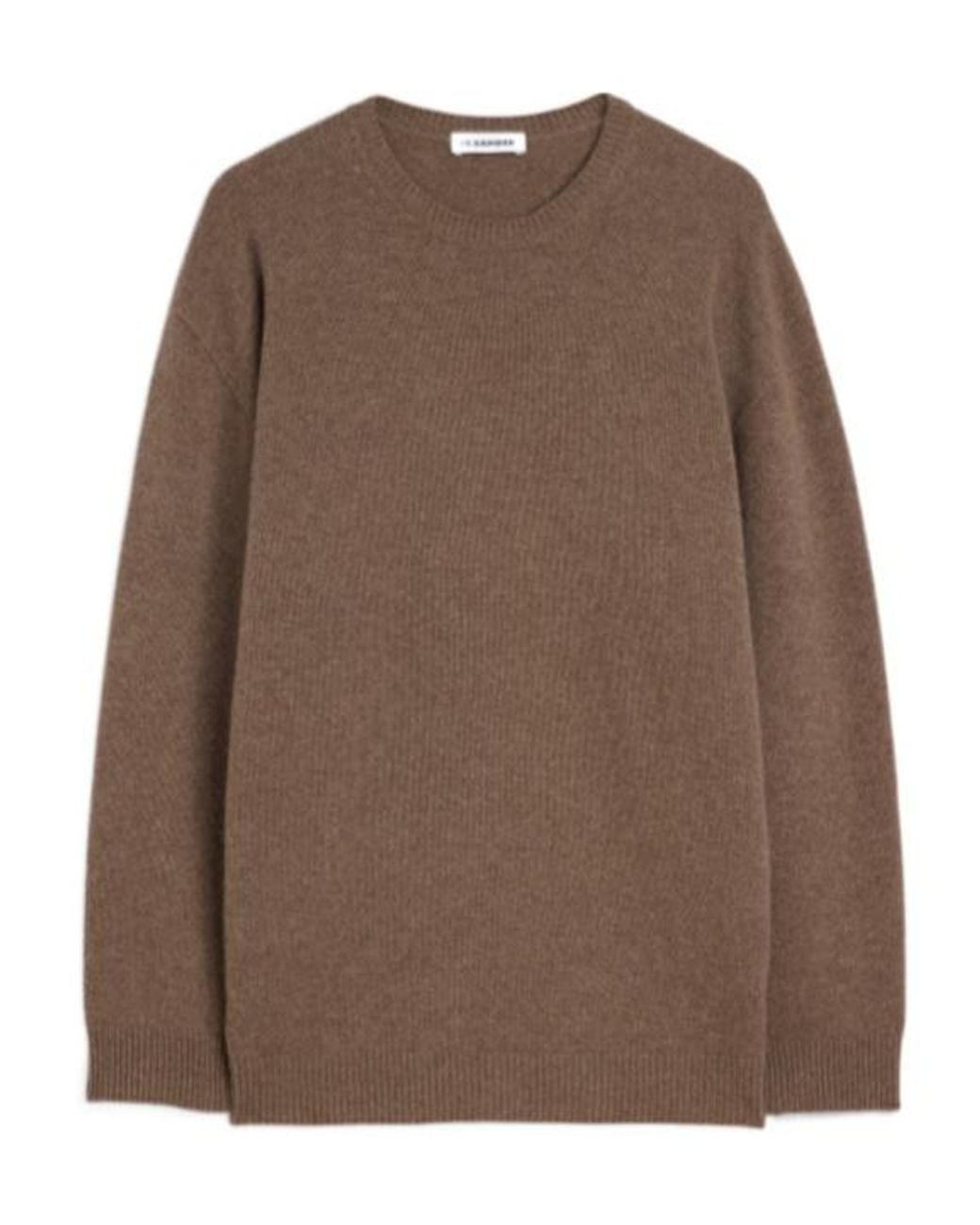 Jil Sander Brown Oversized Crew Neck Knitted Sweater for men