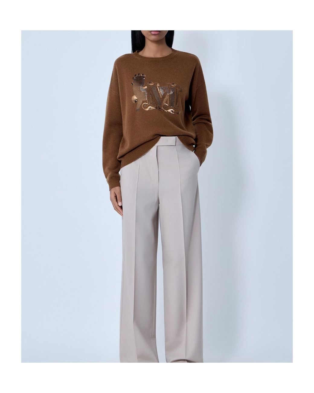 Max Mara Brown Mxmterra Oversized Jumper