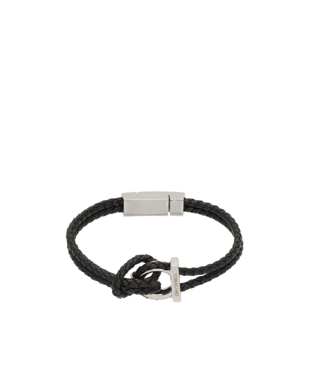 Ferragamo White Gancini Bracelet for men