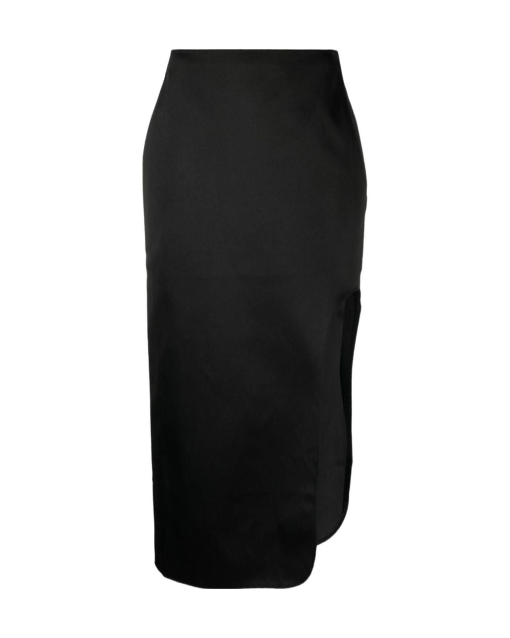 By Malene Birger Black Mid-Rise Slit-Detailed Skirt