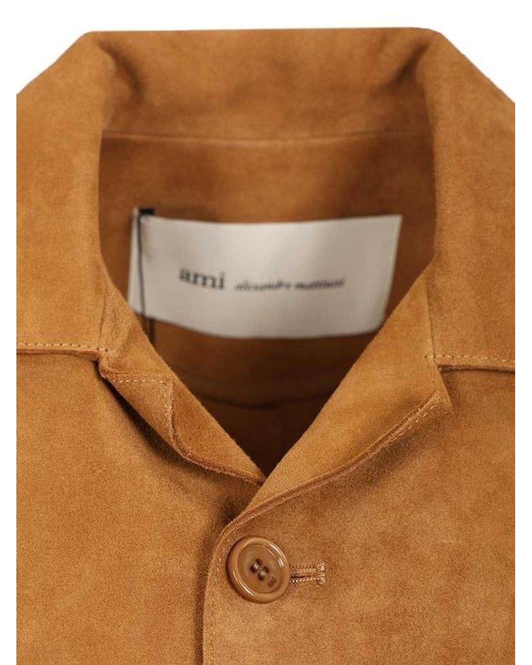 AMI Brown Ami Buttoned Overshirt for men