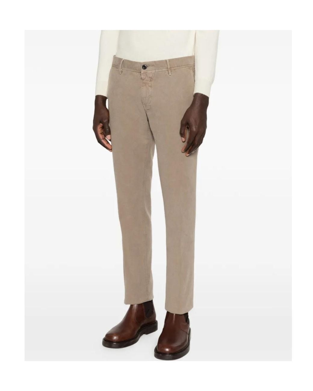 Incotex Natural Side-Pocket Straight Trousers for men