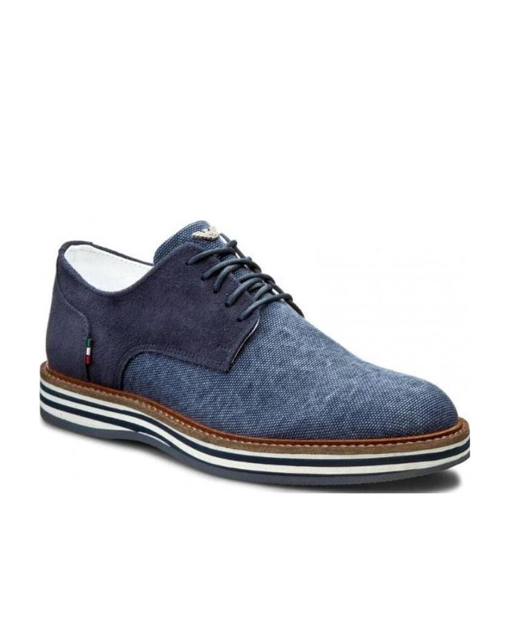 Armani Jeans Blue Stitching Details Business Casual Shoes for men