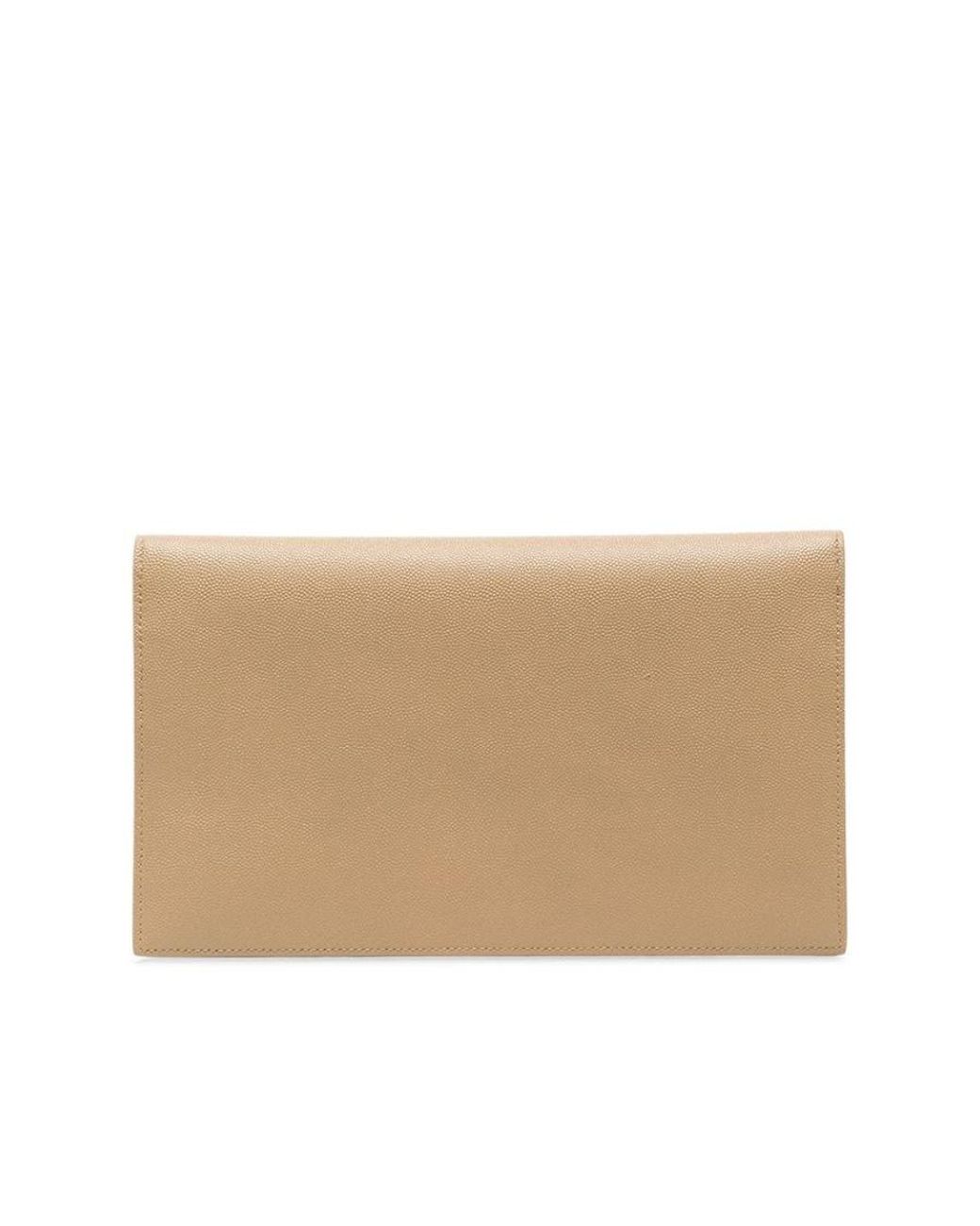Saint Laurent Natural Uptown Cassandre Leather Envelope