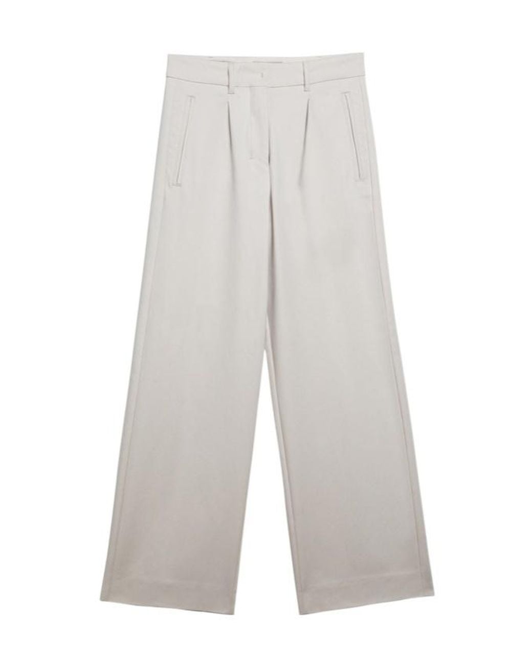 Max Mara White Wide-Leg Casual Pants