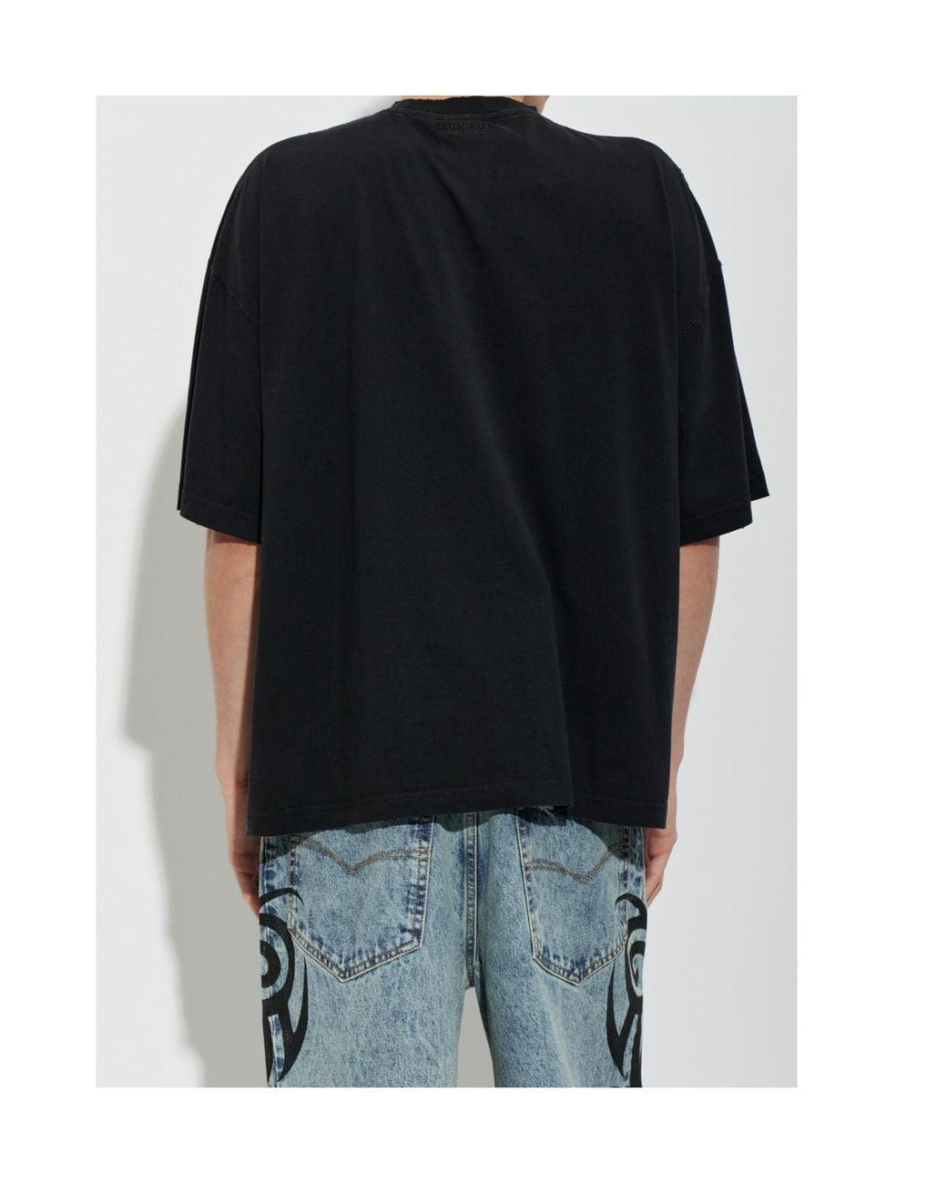 Vetements Black Oversized Graphic T-Shirt for men
