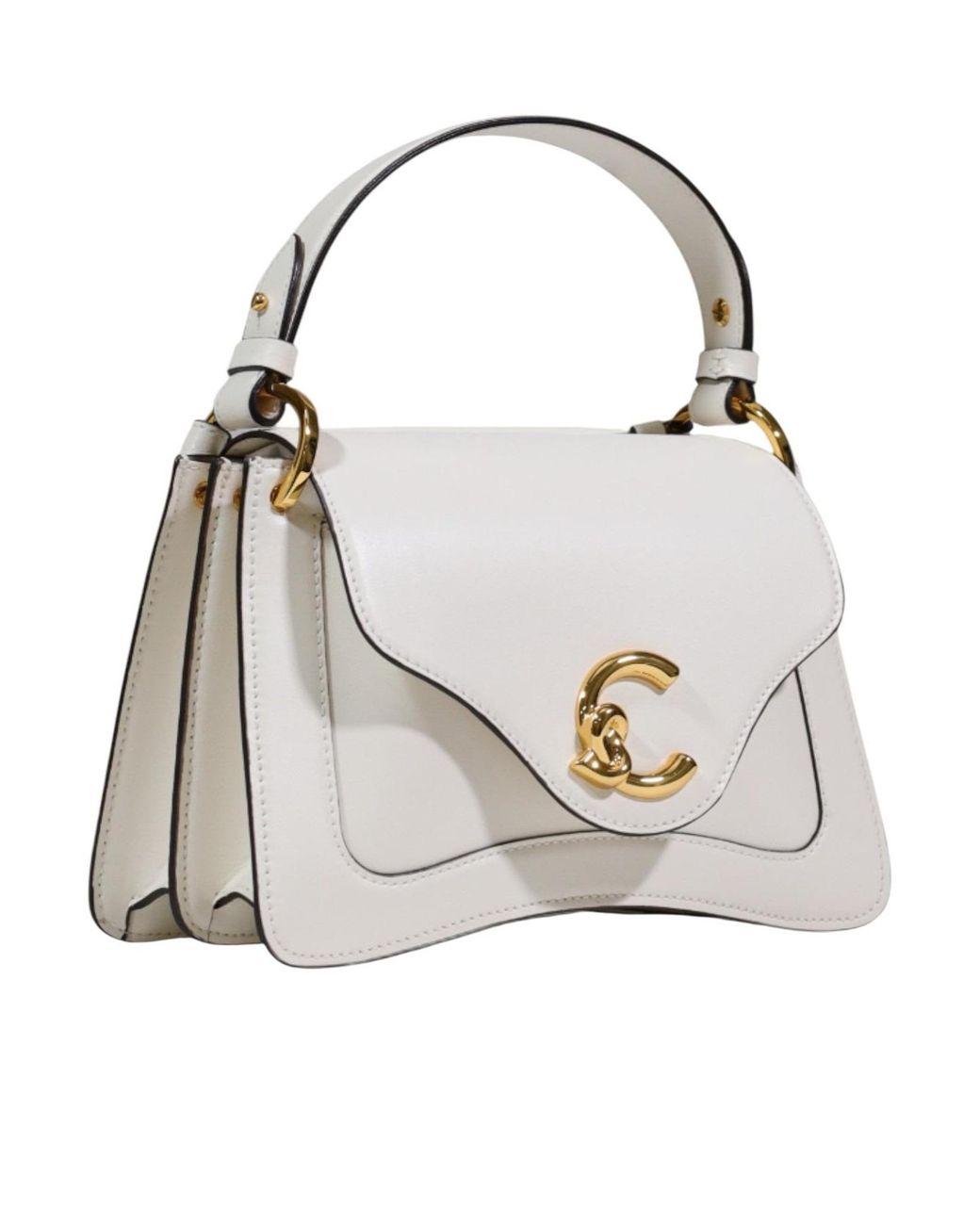Coccinelle White Small C-Me Leather Tote Bag