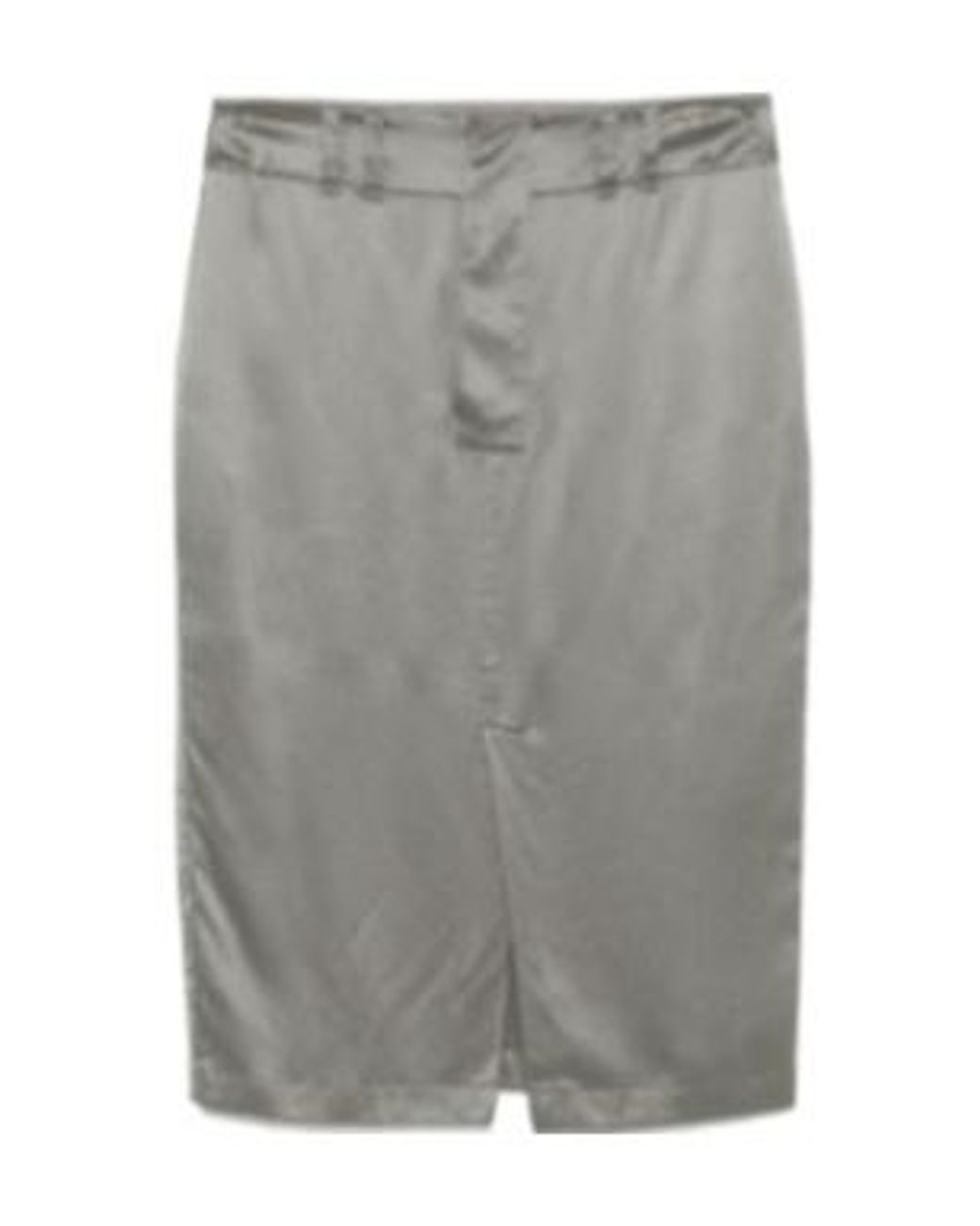 Saint Laurent Gray Silk Midi Skirt