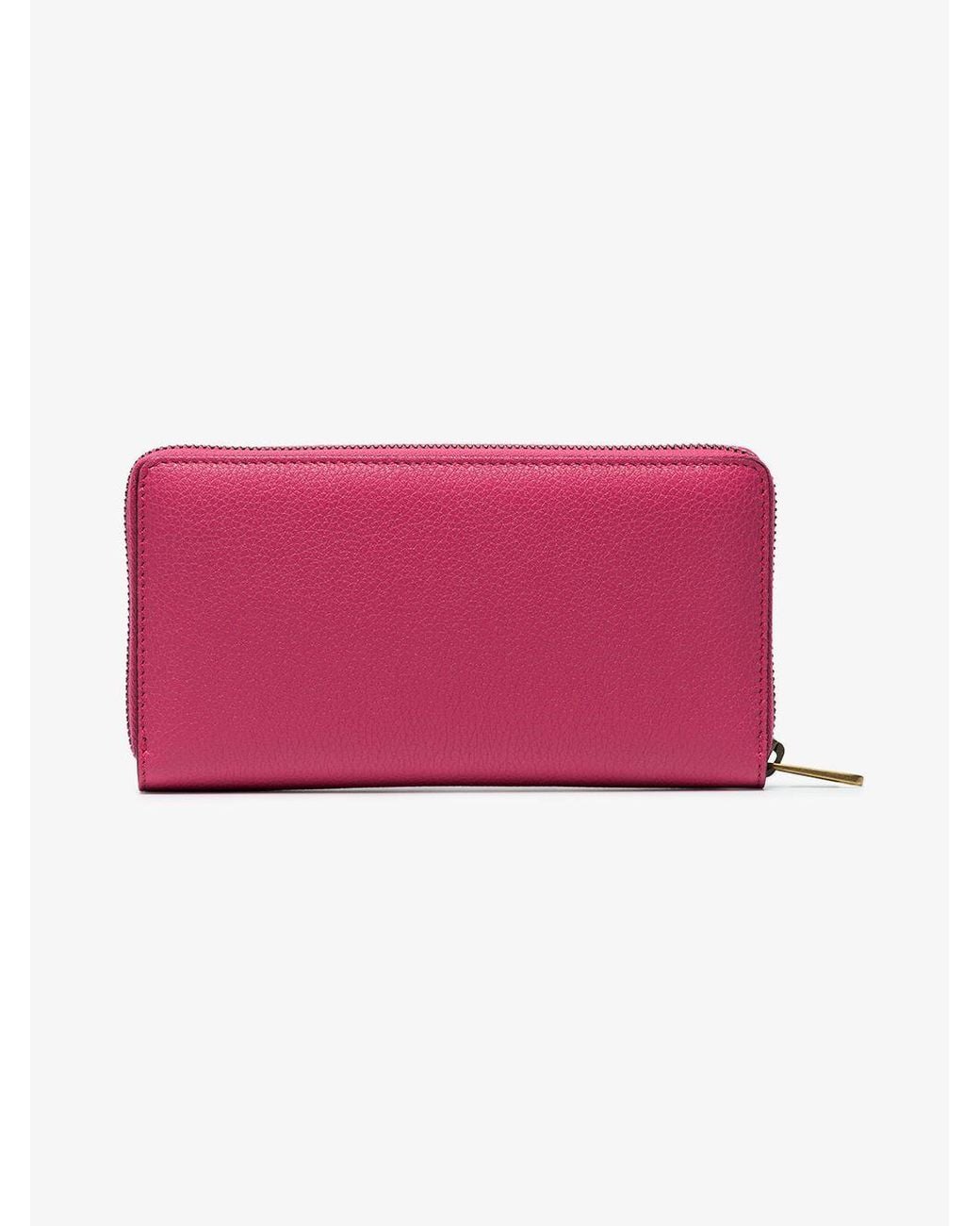 Gucci Pink Logo Printed Zipper Wallet for men