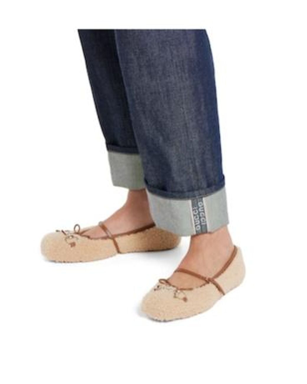 Gucci Natural Horsebit Ballet Flat, Size 35 It