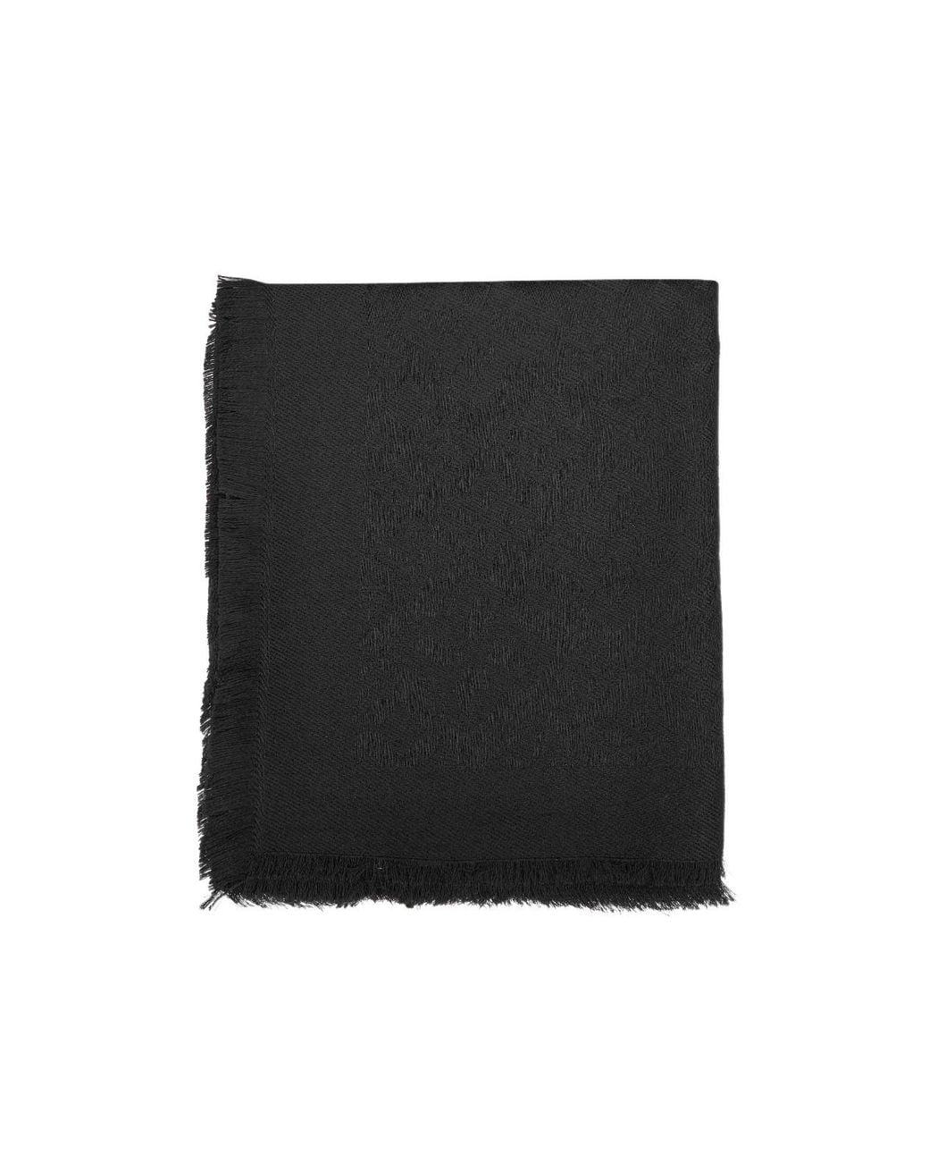 Tagliatore Black Worn-Out Scarf for men