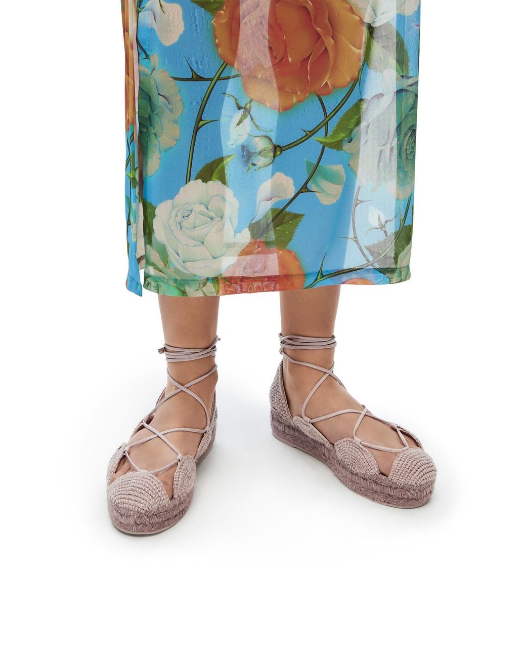 Loewe Pink Straw Shoes With Hemp Soles