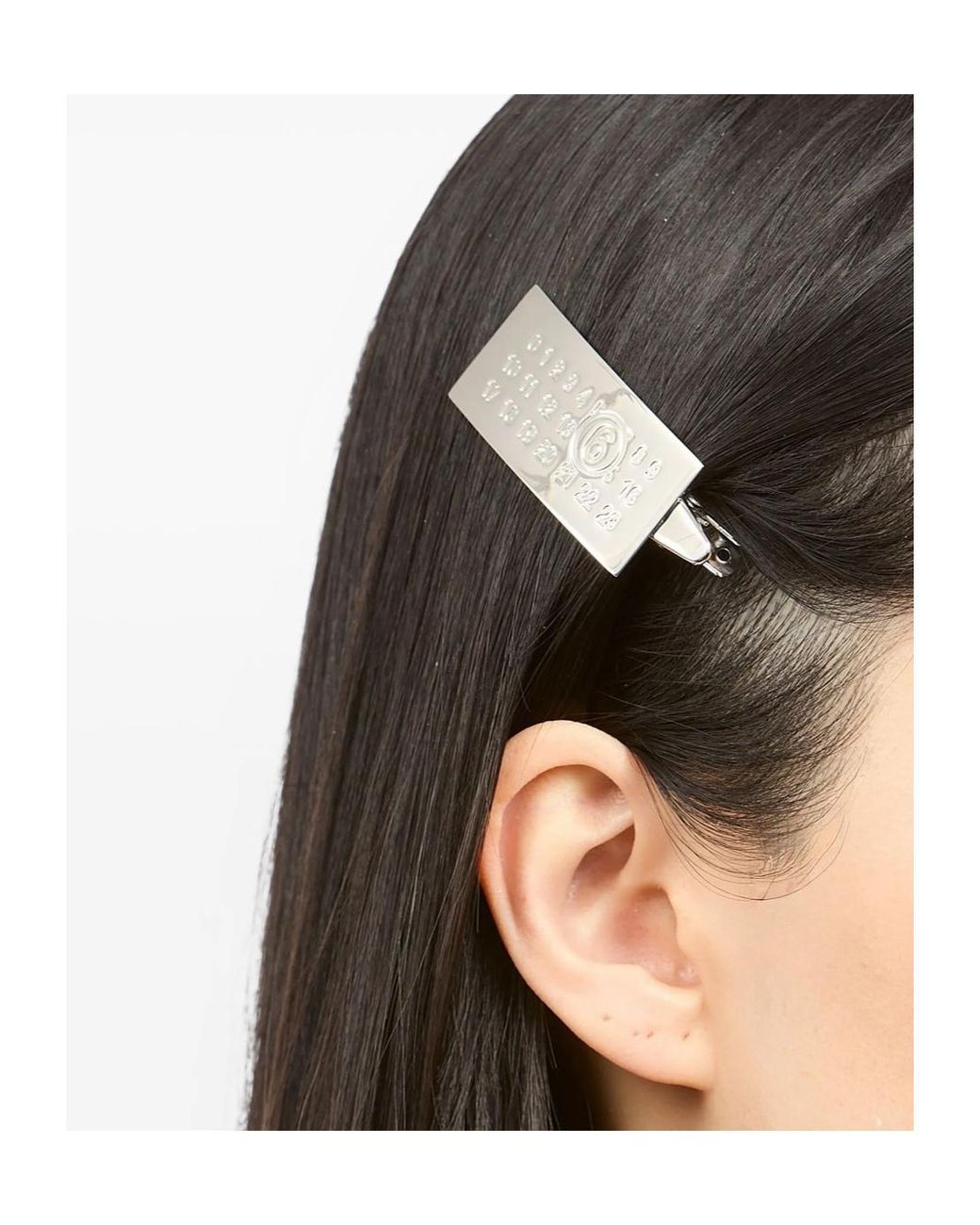 MM6 by Maison Margiela White Numeric Hair Clip