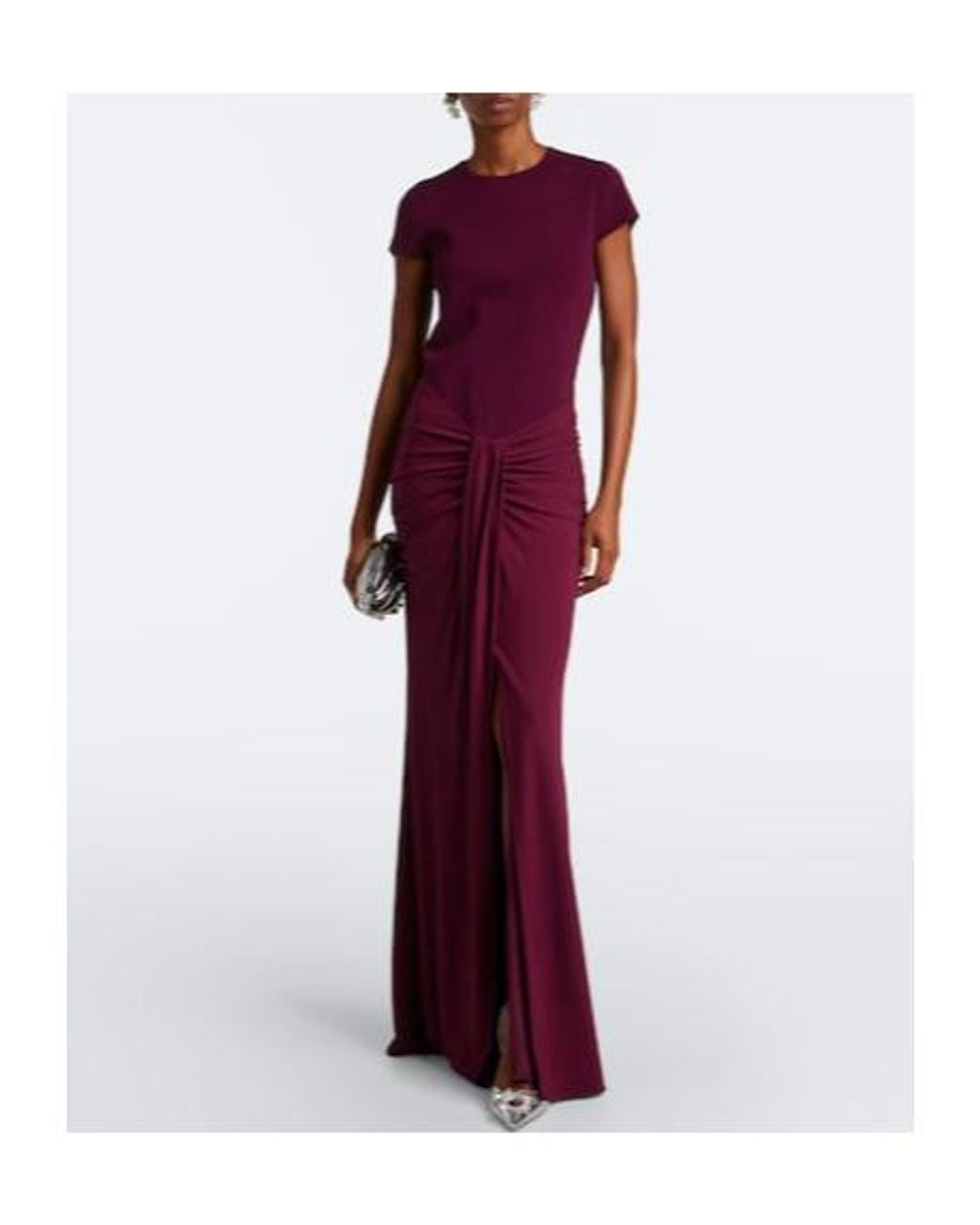 Jonathan Simkhai Purple Draped Jersey Gown