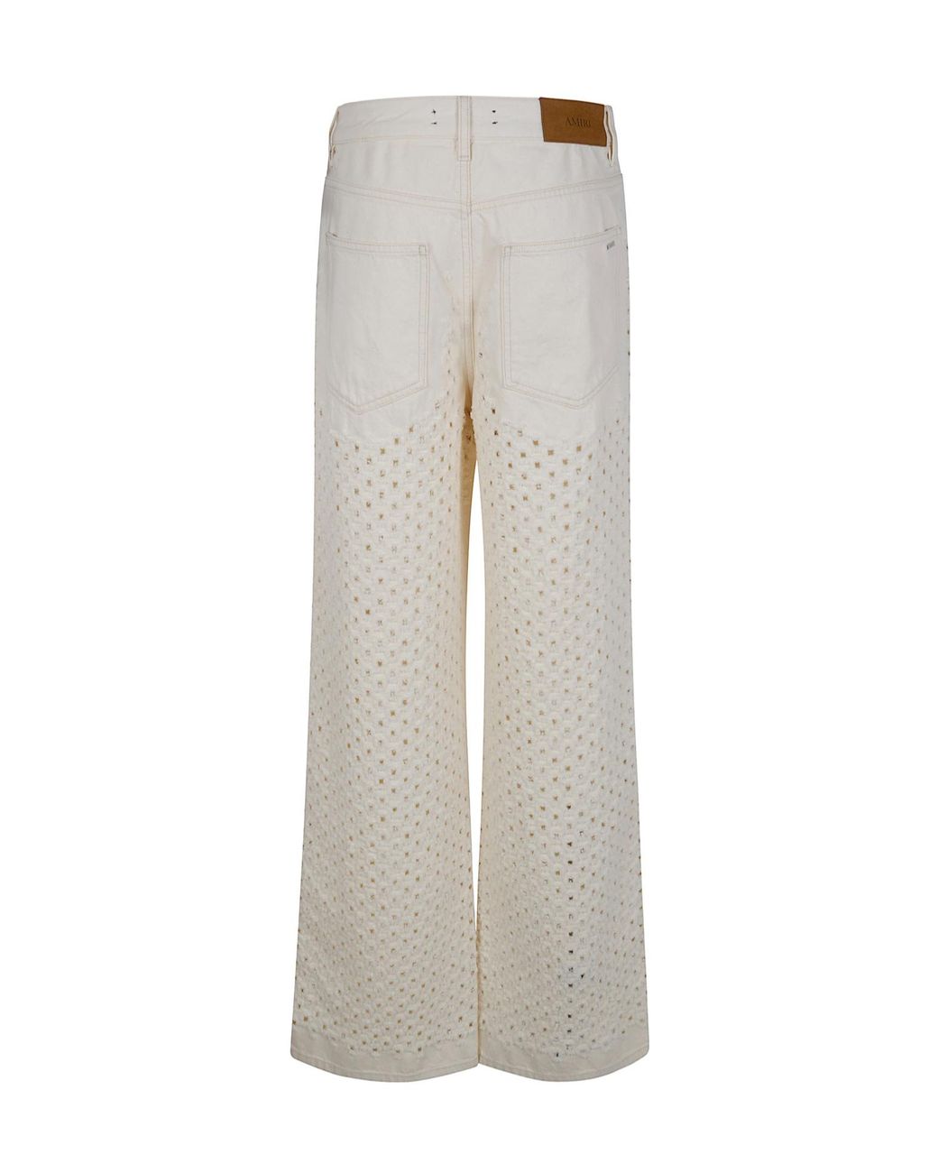 Amiri Gray Boucle Denim Straight Jeans
