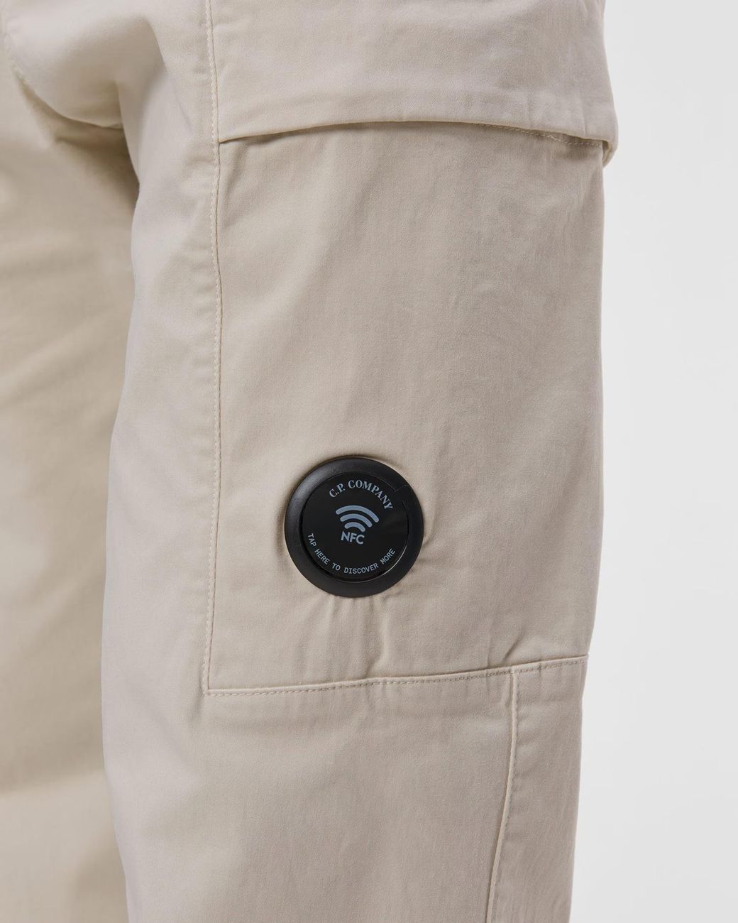 C P Company Gray Stretch Satin Cargo Pants for men