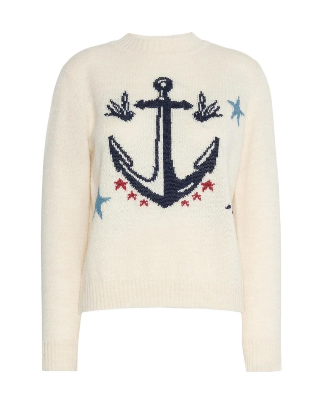 Weekend by Maxmara White Wkdnitra Motif Intarsia Knitted Jumper