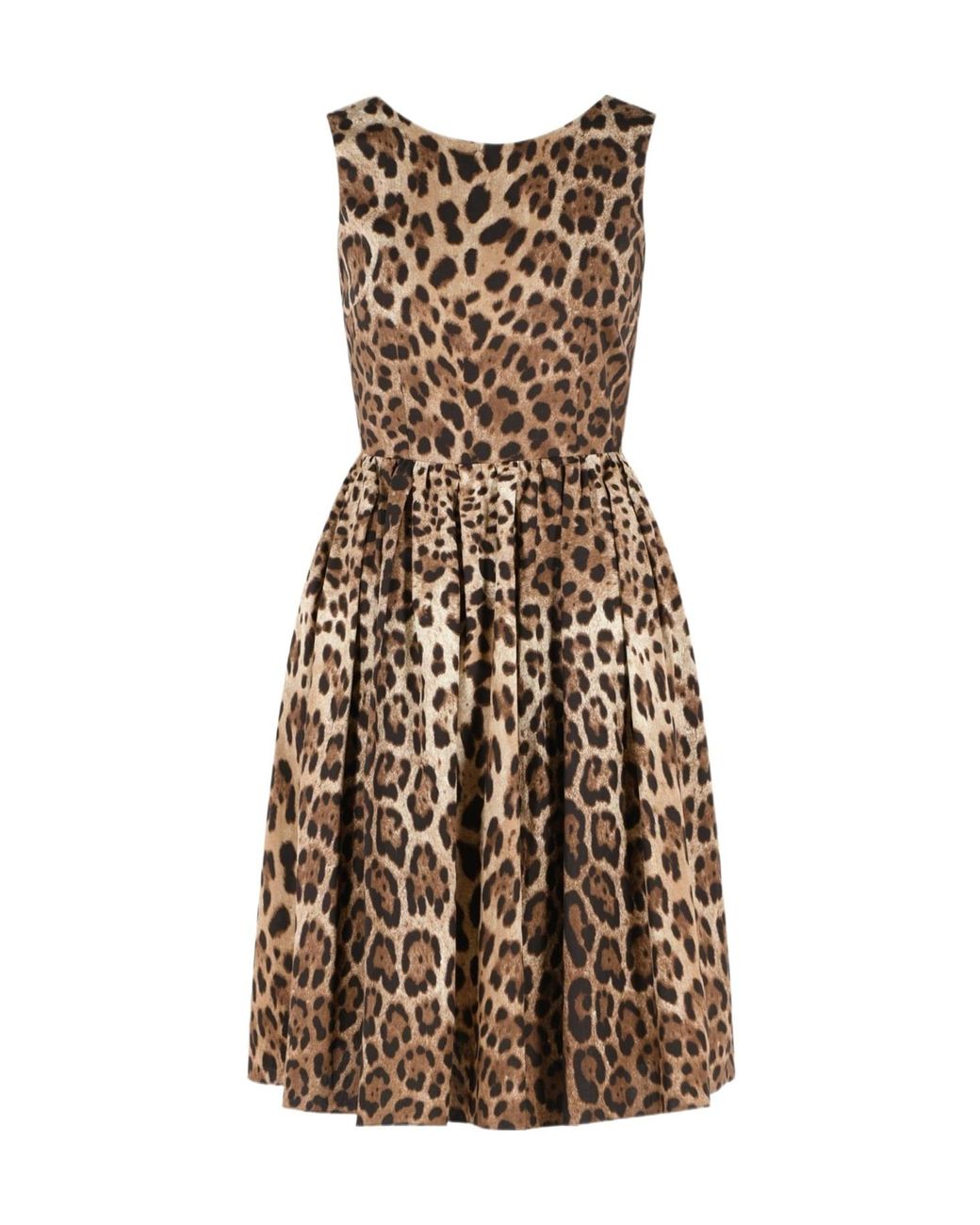 Dolce & Gabbana Natural Leopard Printed Midi Dress