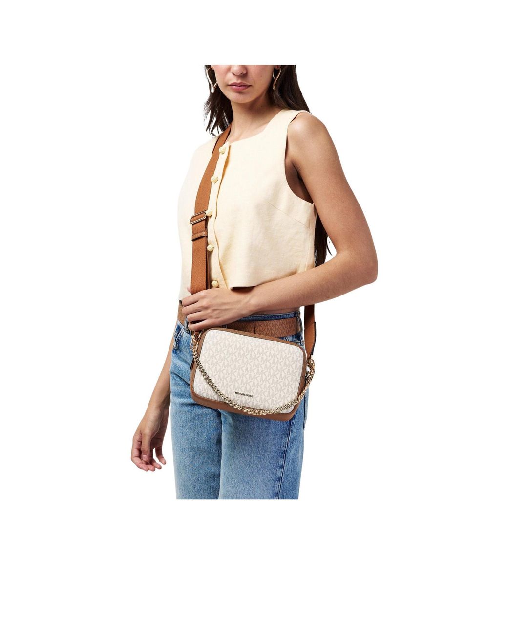 MICHAEL Michael Kors Natural Monogramprint Camera Crossbody Bag