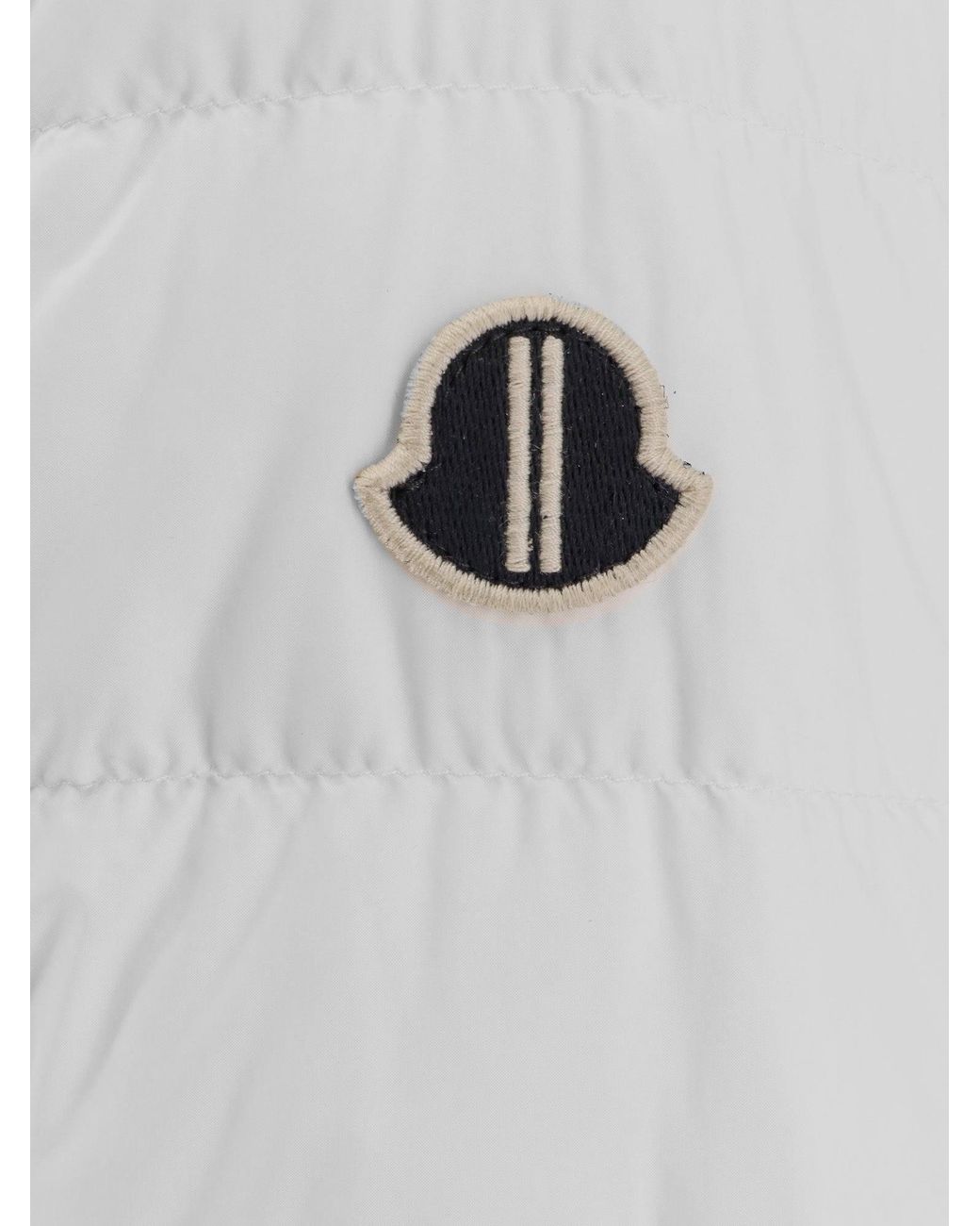 Moncler White Moncler Rick Owens V-Neck Padded Jacket for men
