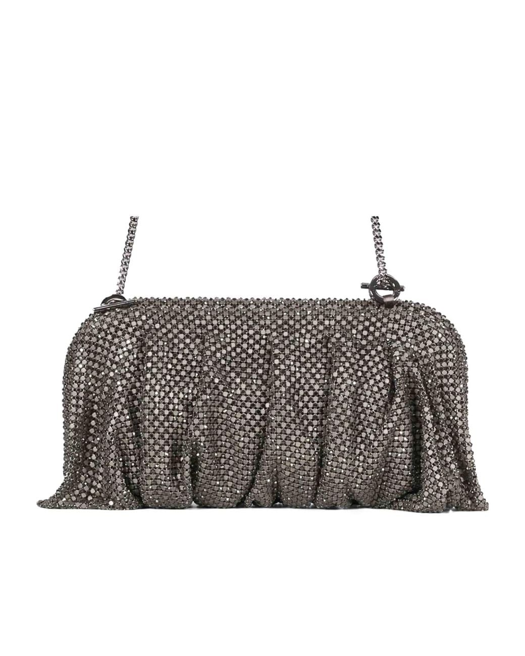 Benedetta Bruzziches Gray Magnetic-Clasp Clutch