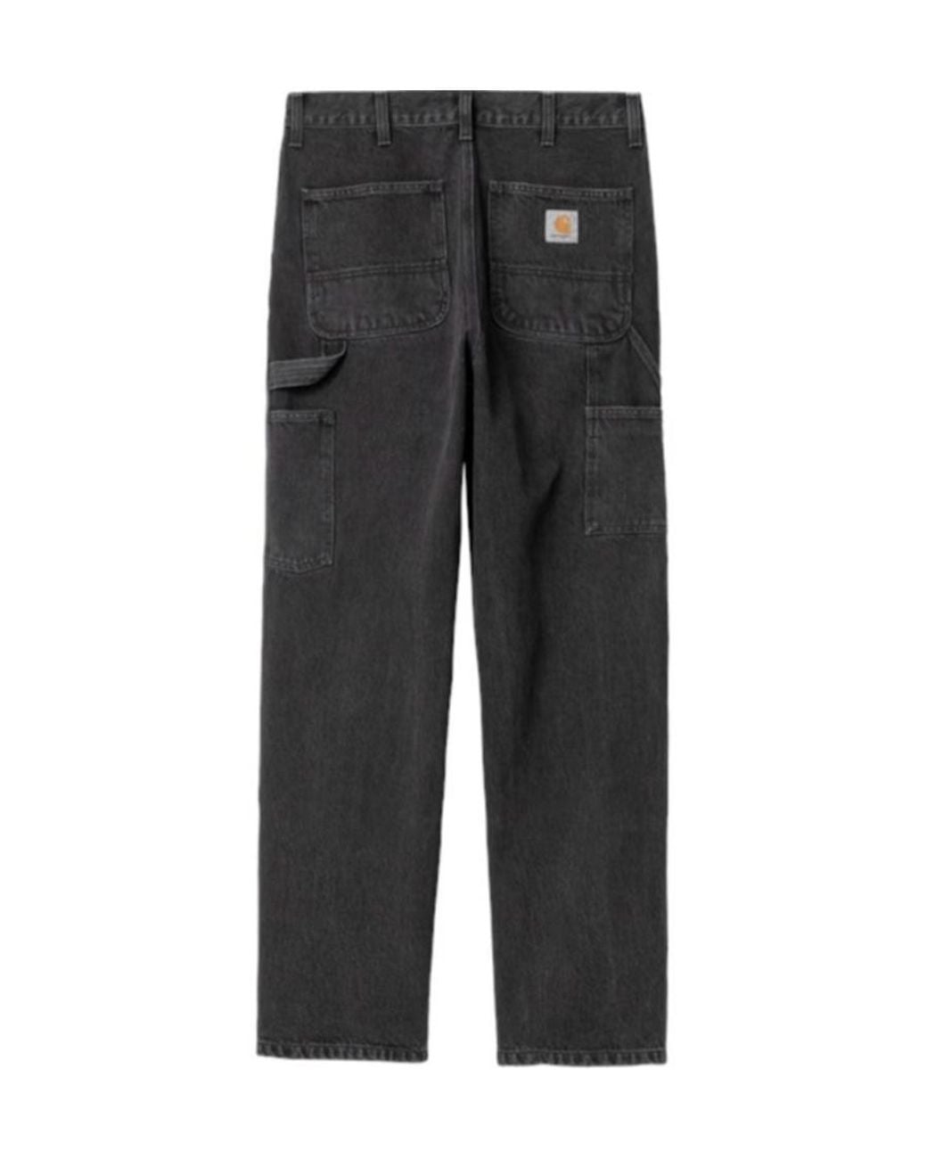 Carhartt Gray Logo-Patch Straight-Leg Jeans for men