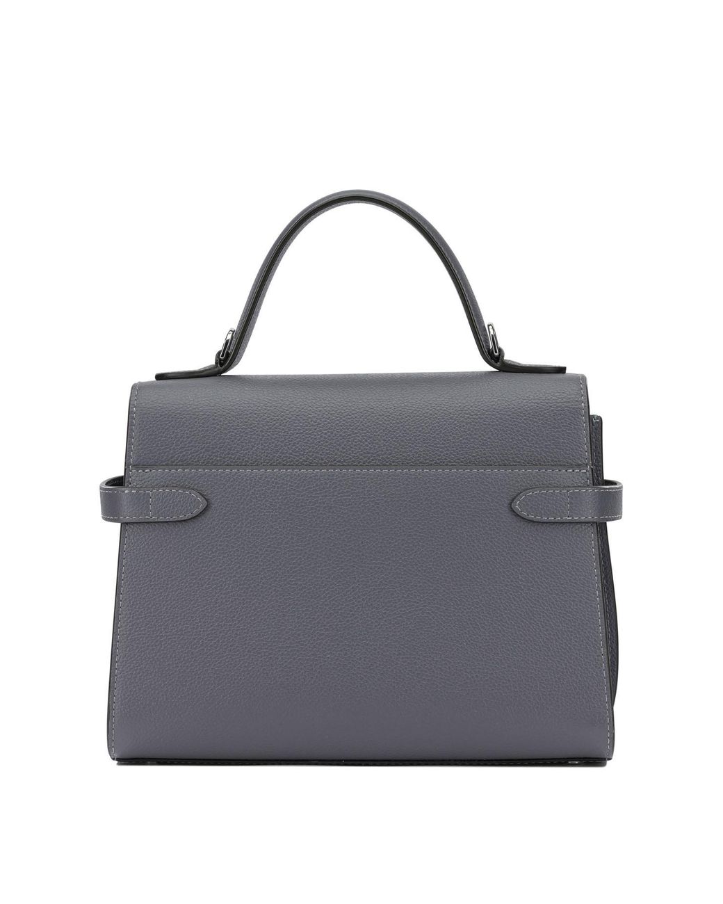 Le Tanneur Gray Structured Flap Shoulder Bag