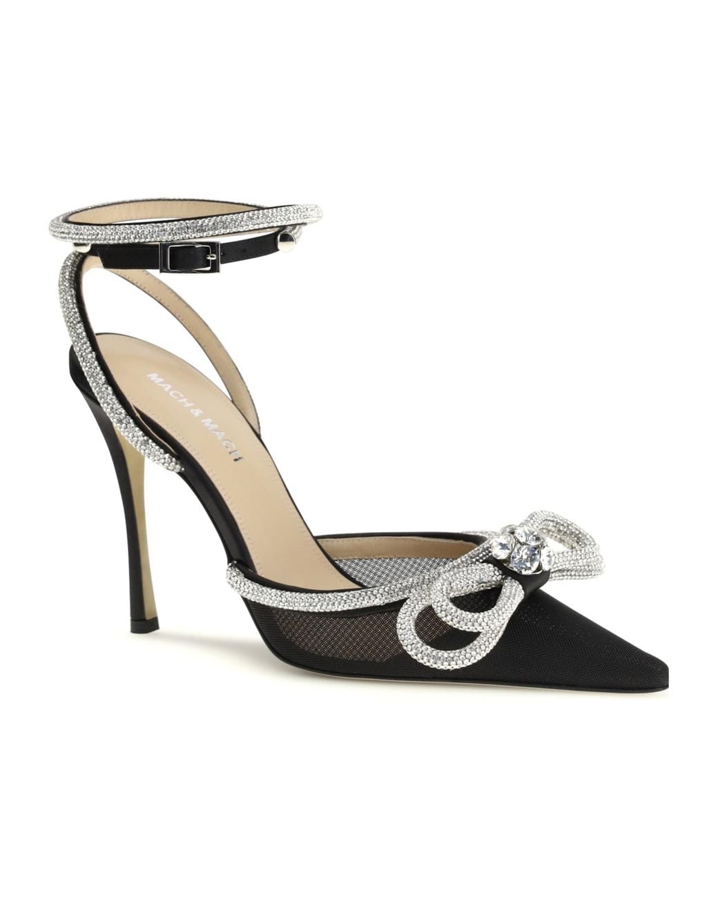 Mach & Mach Metallic Mach Mach Embellished Bow Heeled Pumps