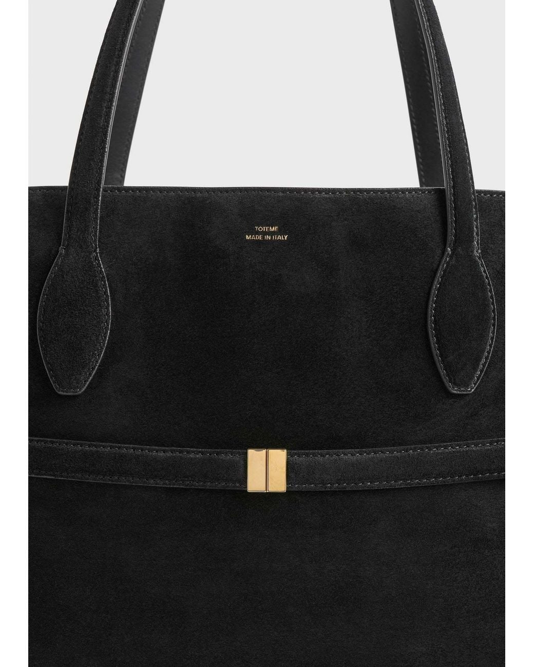 Totême Black Totême Logo Embossed Lounge Tote Bag