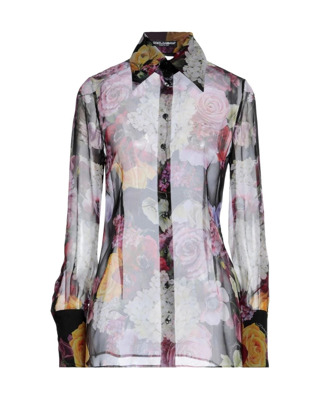 Dolce & Gabbana Purple Floral-Print Blouses