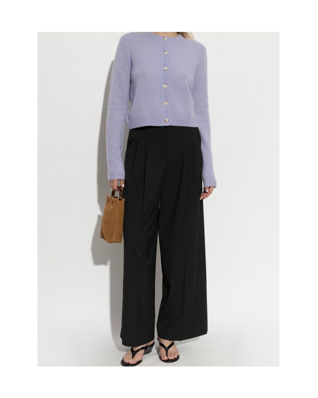 Lisa Yang Purple Felicia Button-Up Cardigan