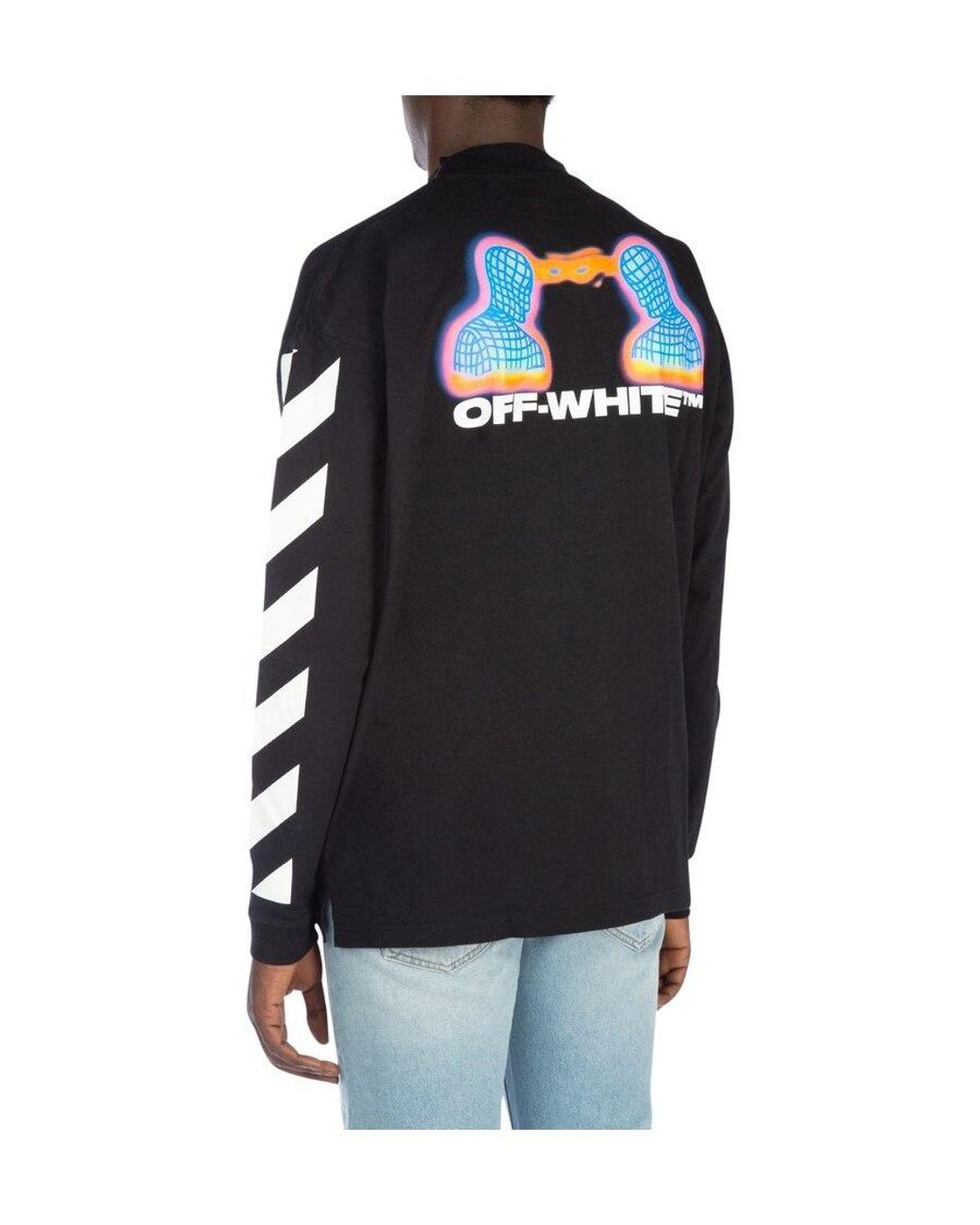 Off-White c/o Virgil Abloh Black Logo Printed Long-Sleeved T-Shirt for men