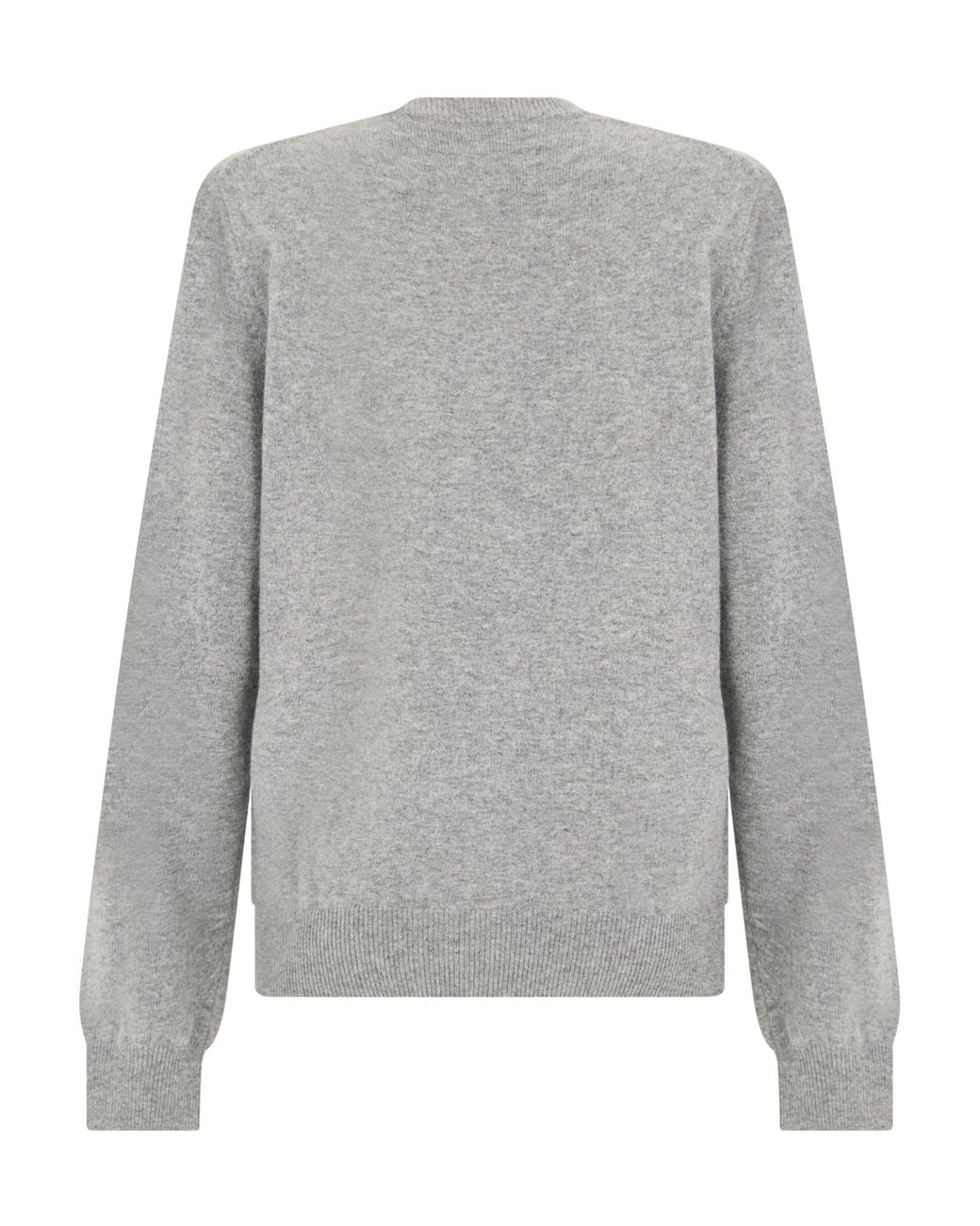 COMME DES GARÇONS PLAY Gray Comme Des Garçons Play Heart Logo V-Neck Knitted Sweater for men