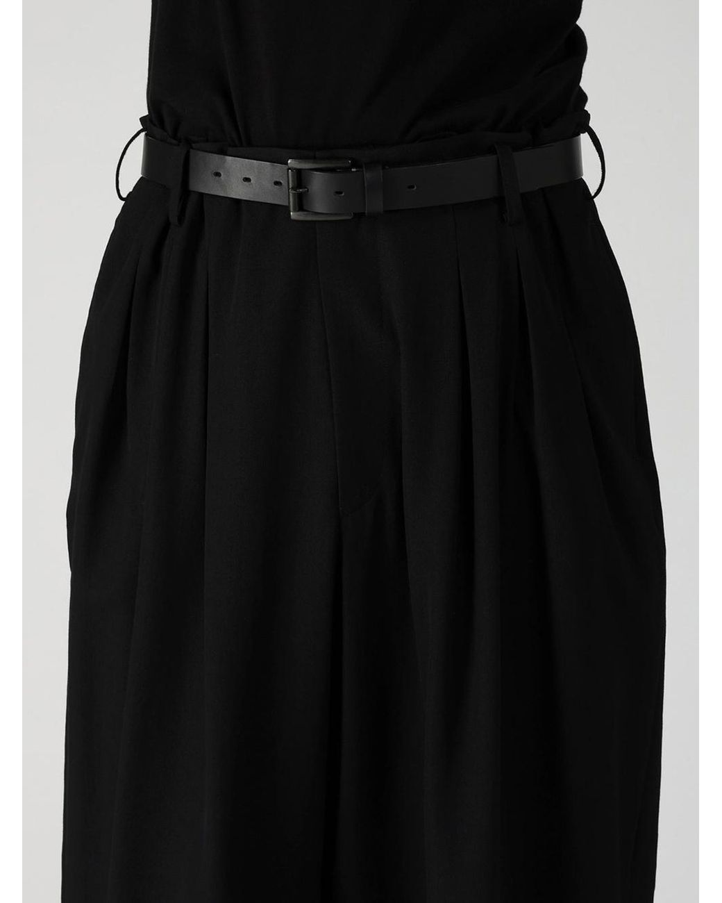 Yohji Yamamoto Black Pleated Wide-Leg Trousers for men
