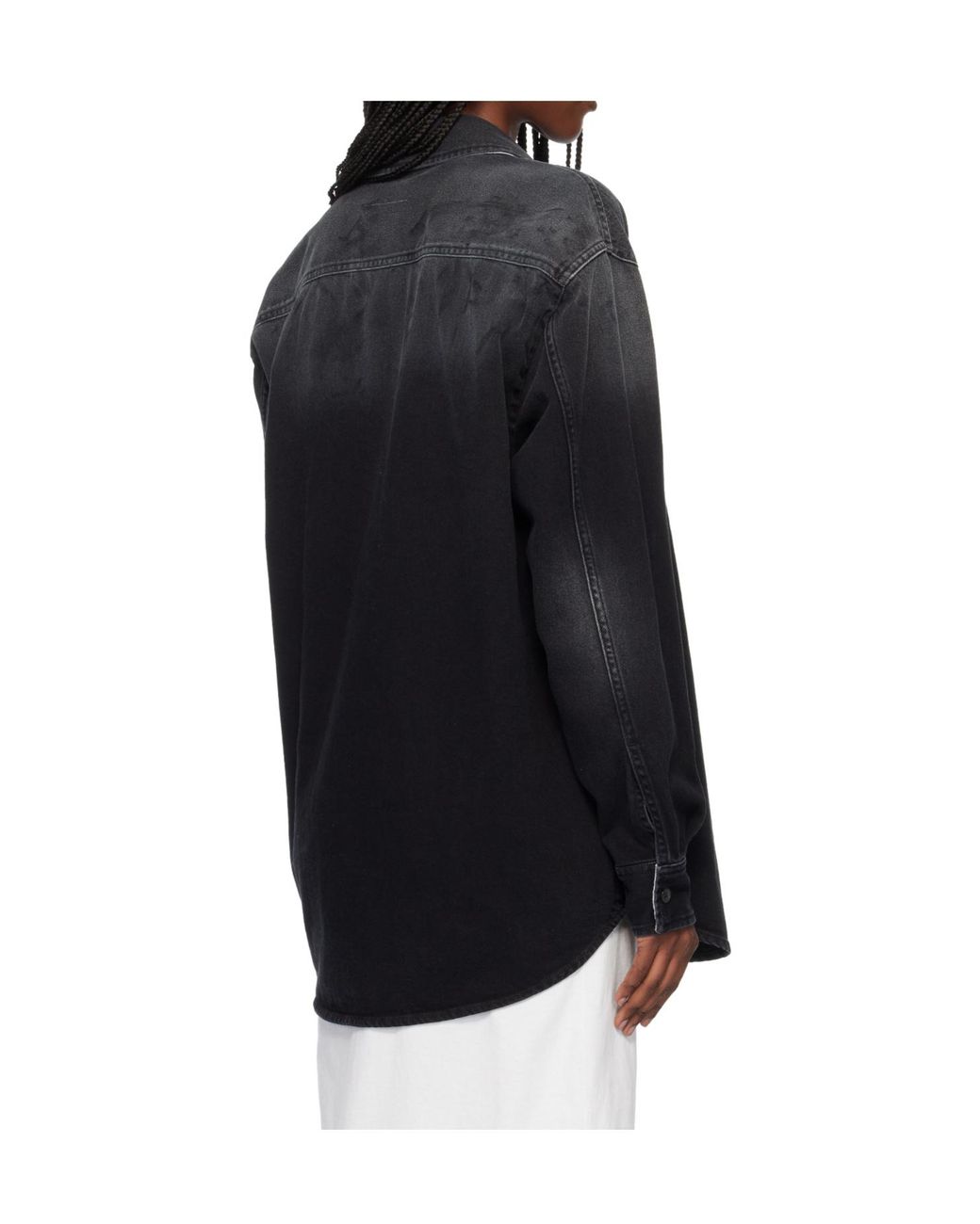 MM6 by Maison Margiela Black Long-Sleeved Denim Shirt