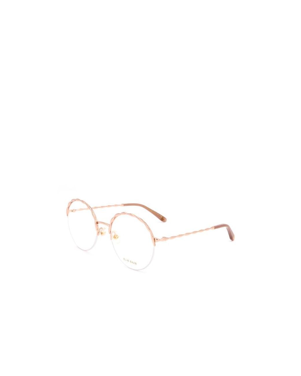 Elie Saab White Round Frame Glasses