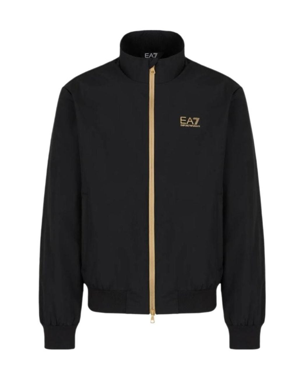 EA7 Blue Logo Printed Zipped Jacket for men