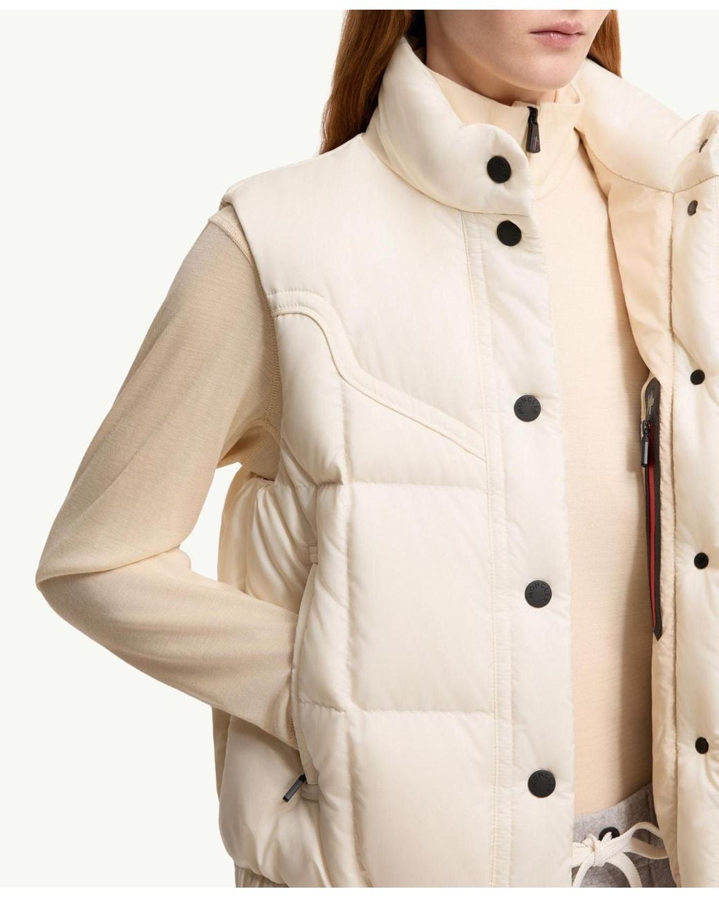 Moncler White Doucy Quilted Down Vest