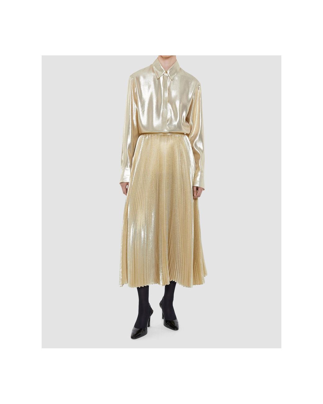 Joseph Natural Pleated Midi Skirt