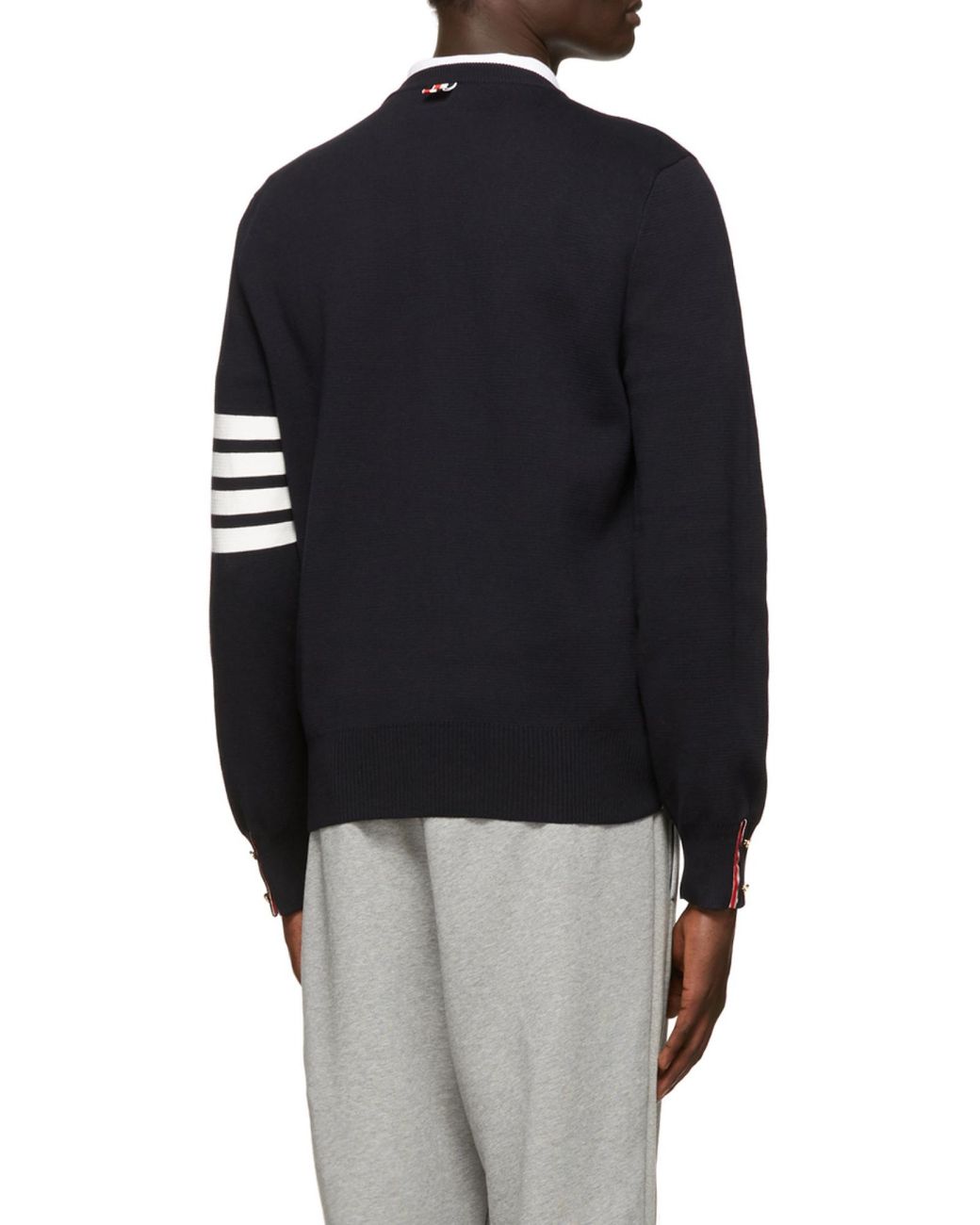 Thom Browne Blue Bar Crewneck Jumper for men
