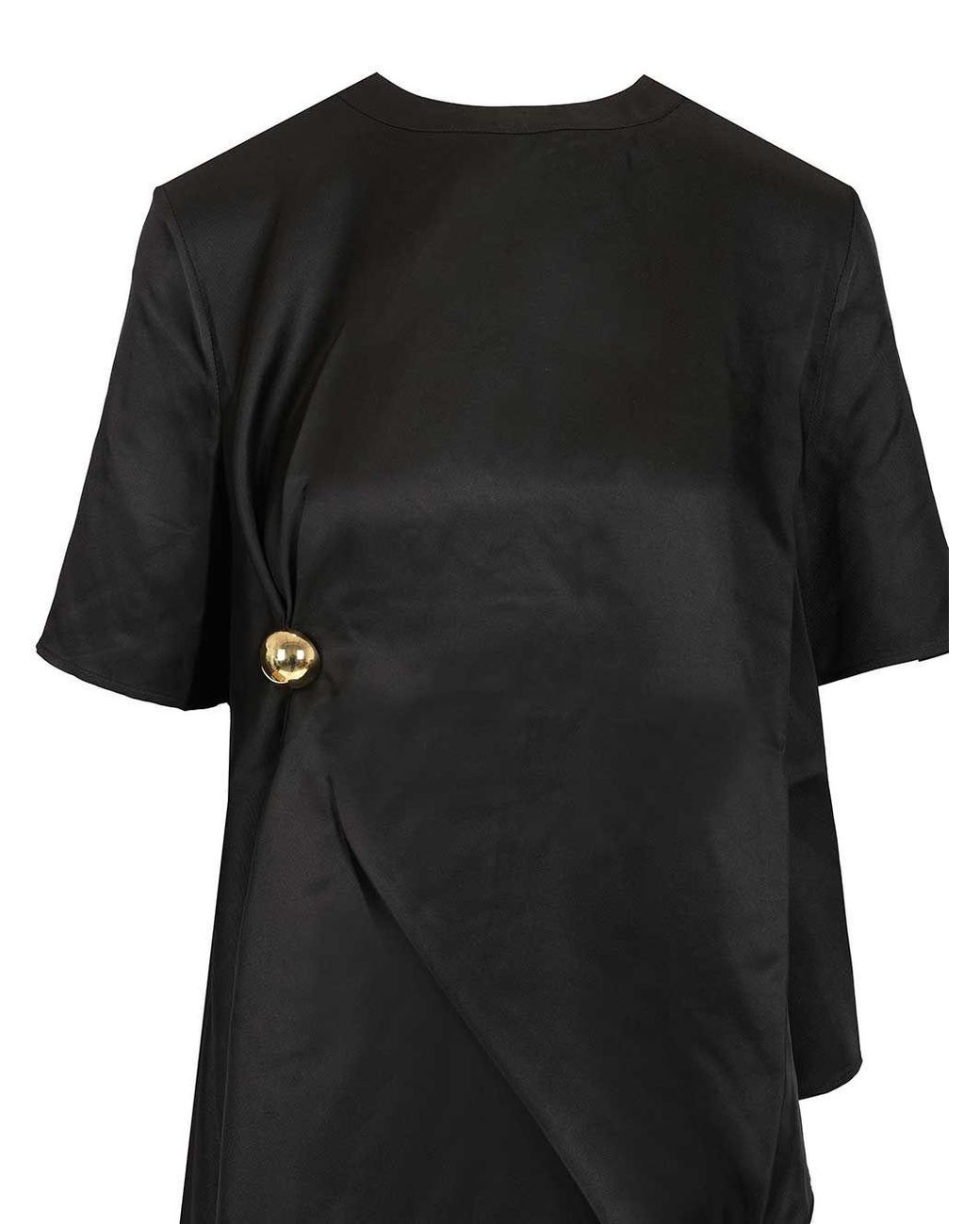 Loulou de Saison Black Madea Draped Asymmetric Top