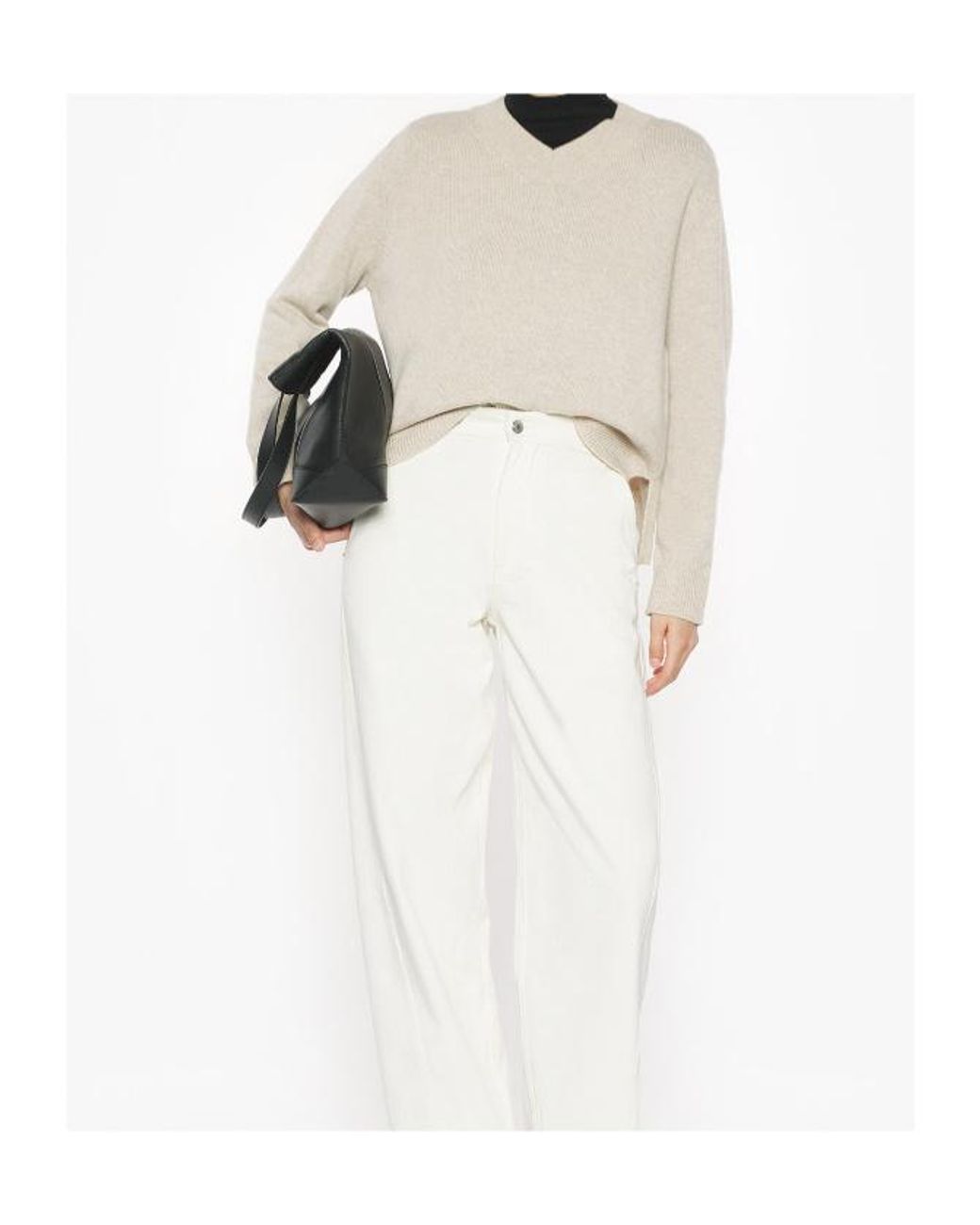 Maison Kitsuné White Maison Kitsuné Comfort V-Neck Jumper