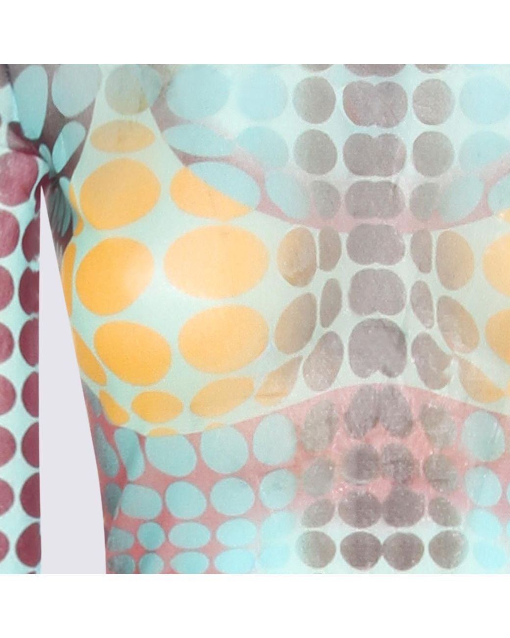 Jean Paul Gaultier Blue Body Printed High-Neck Maxi Dress