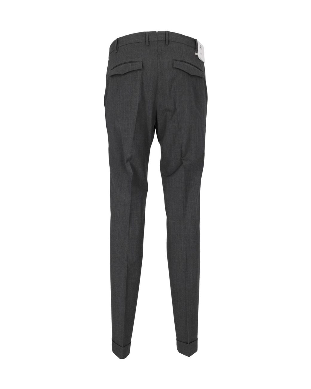 PT01 Gray Casual Trousers With Belt Loops for men